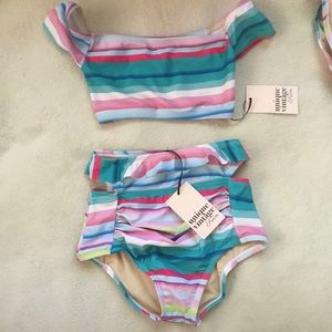 New Unique Vintage 2 pc high waisted swim set XS
